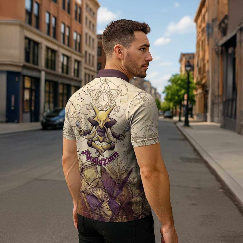 Alakazam Zipper Polo Shirt Mystic Geometric Alchemy Art