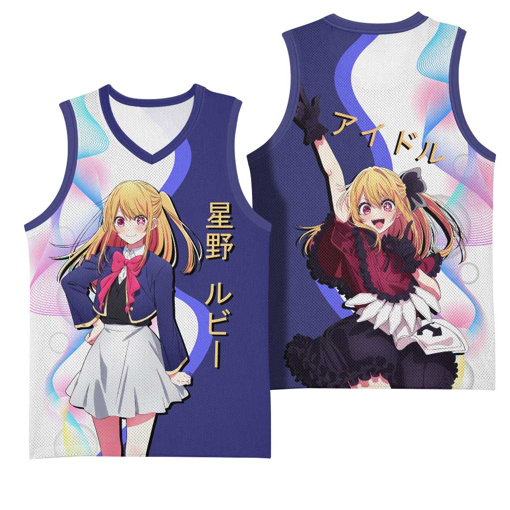 Ruby Hoshino Idol Basketball Jersey Vibrant Idol Anime Style