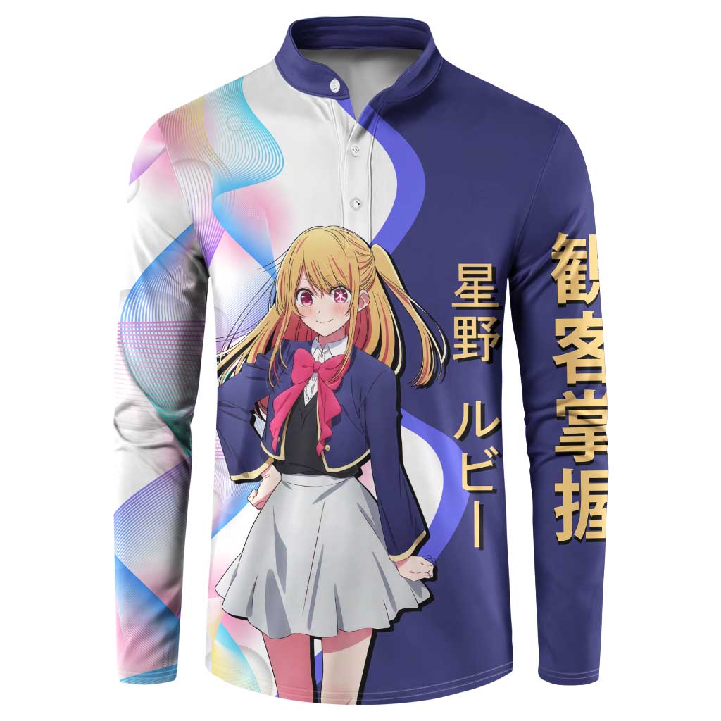 Ruby Hoshino Idol Button Sweatshirt Vibrant Idol Anime Style