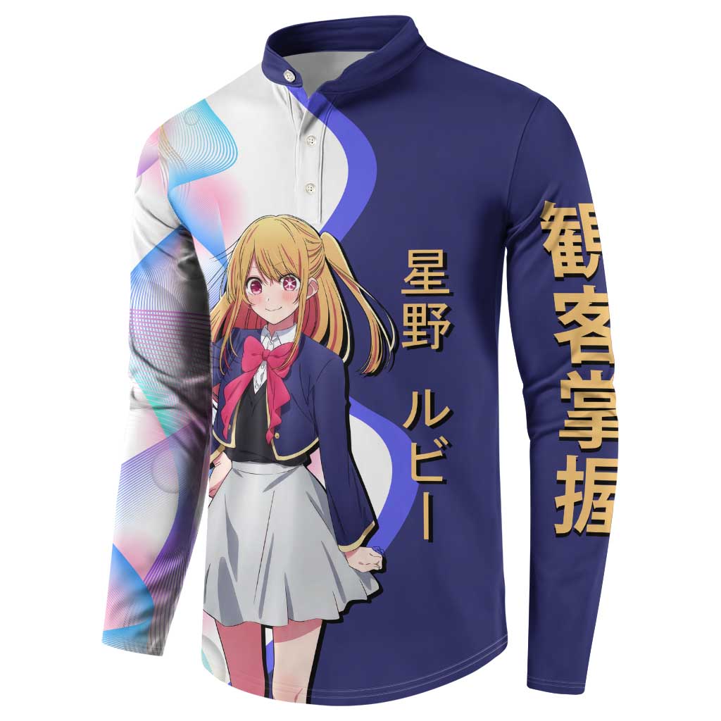 Ruby Hoshino Idol Button Sweatshirt Vibrant Idol Anime Style