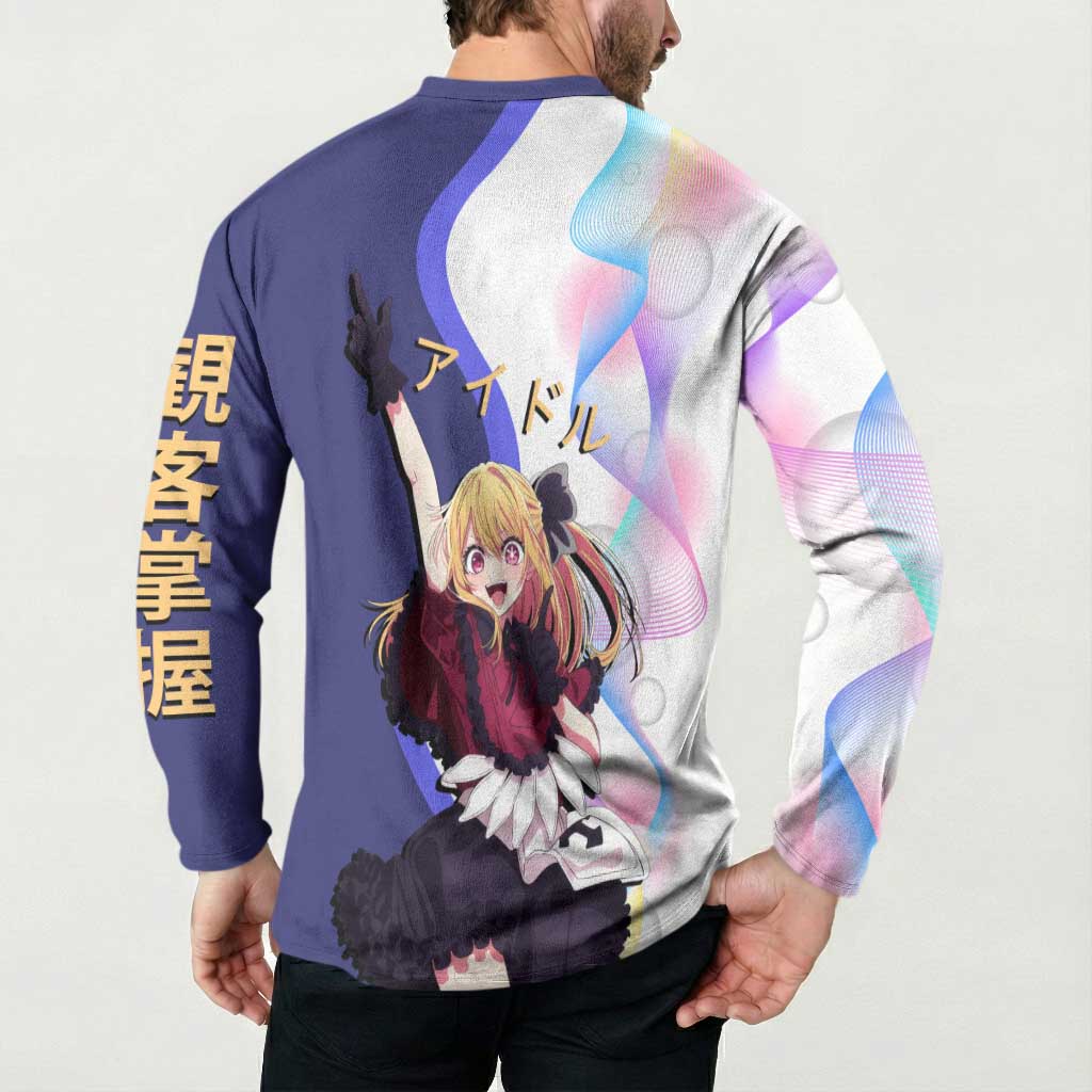 Ruby Hoshino Idol Button Sweatshirt Vibrant Idol Anime Style