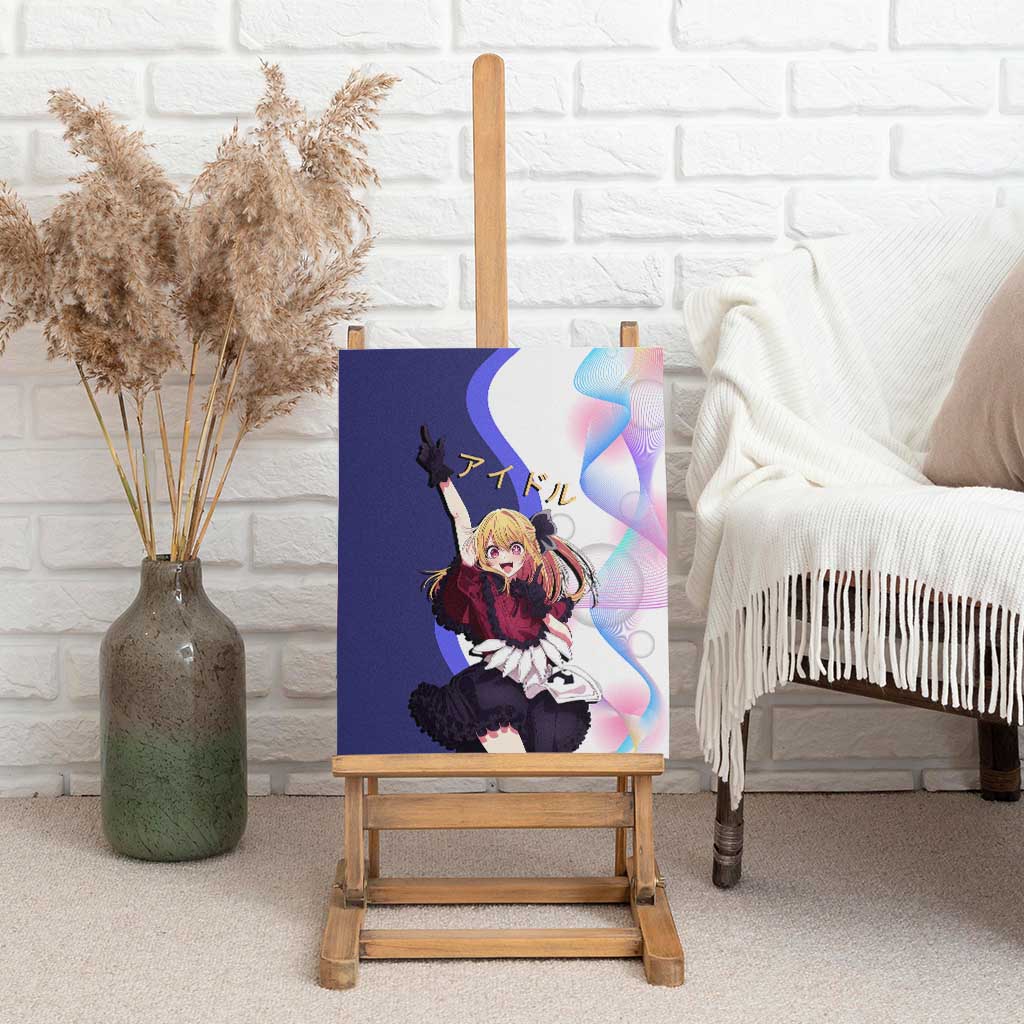 Ruby Hoshino Idol Canvas Wall Art Vibrant Idol Anime Style