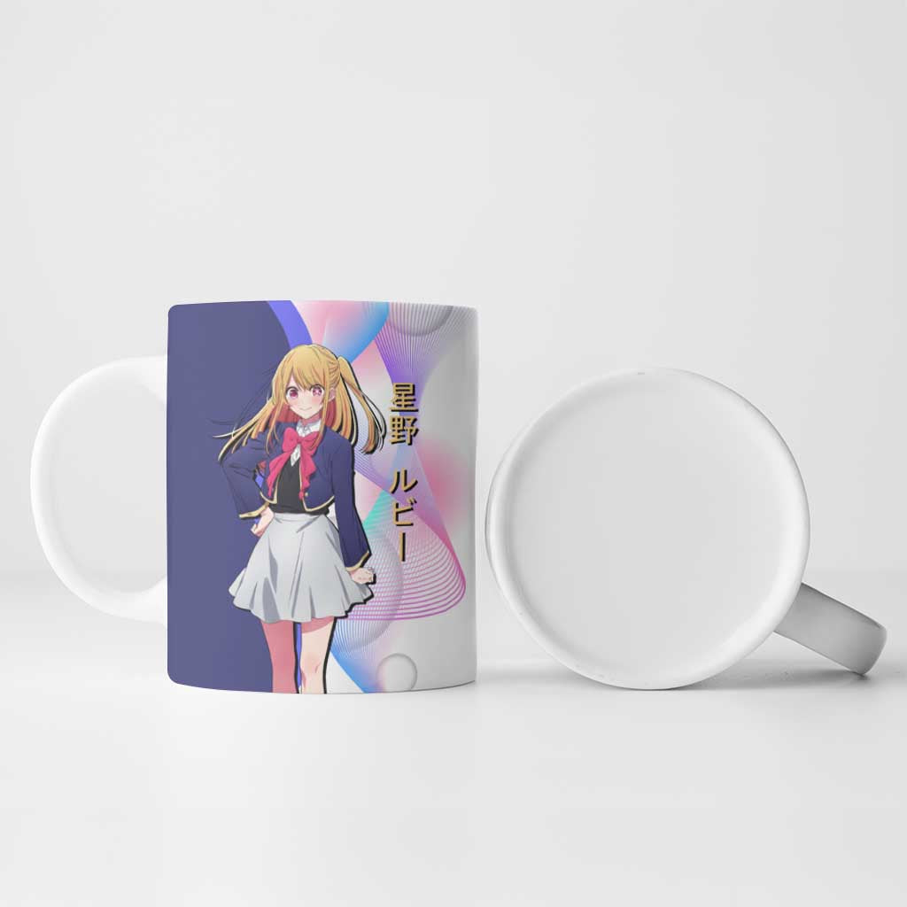 Ruby Hoshino Idol Ceramic Mug Vibrant Idol Anime Style