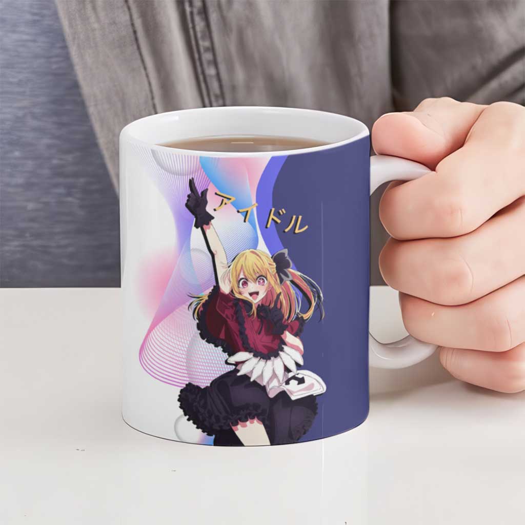 Ruby Hoshino Idol Ceramic Mug Vibrant Idol Anime Style