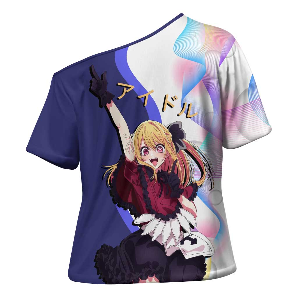 Ruby Hoshino Idol Cross Shoulder Shirt Vibrant Idol Anime Style