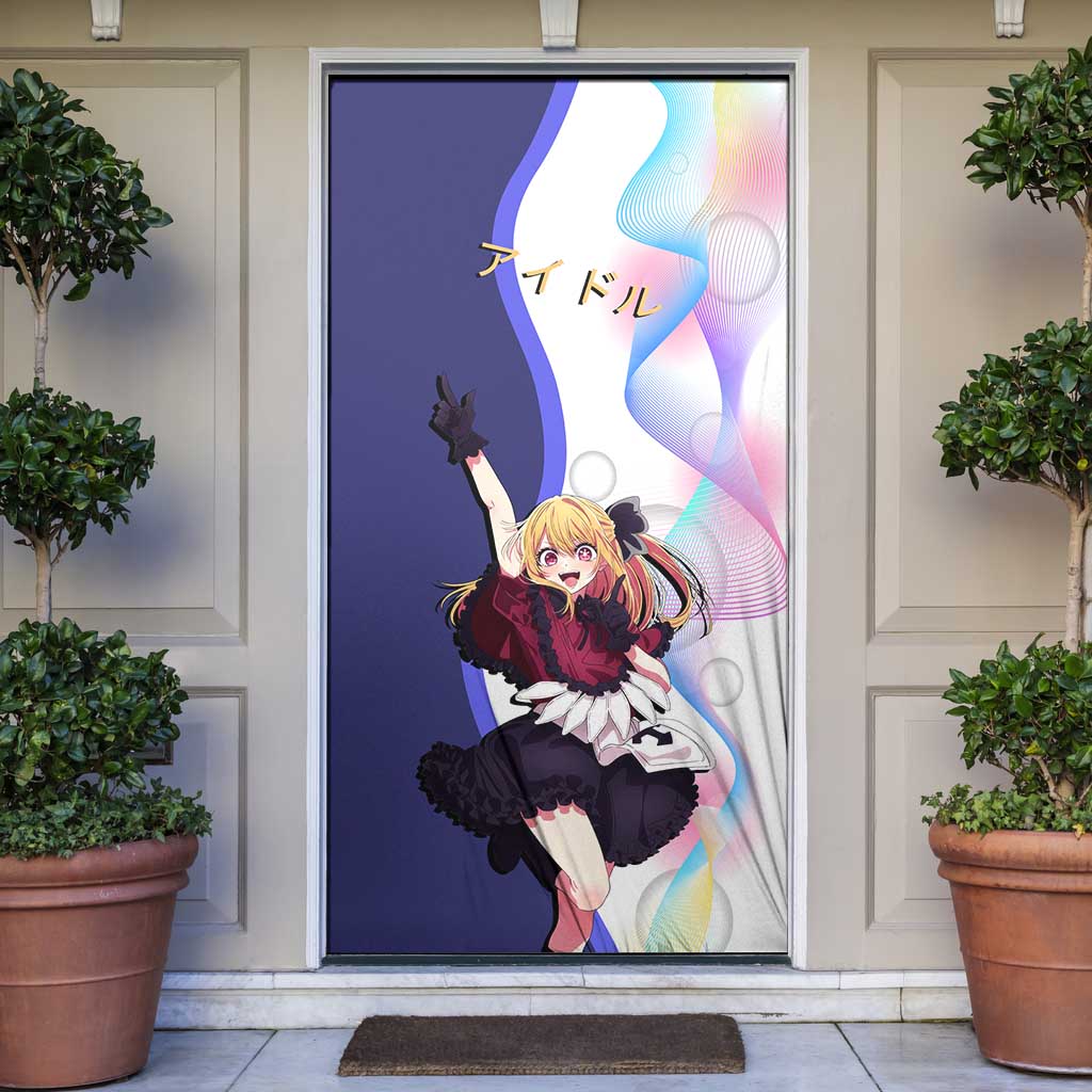 Ruby Hoshino Idol Door Cover Vibrant Idol Anime Style