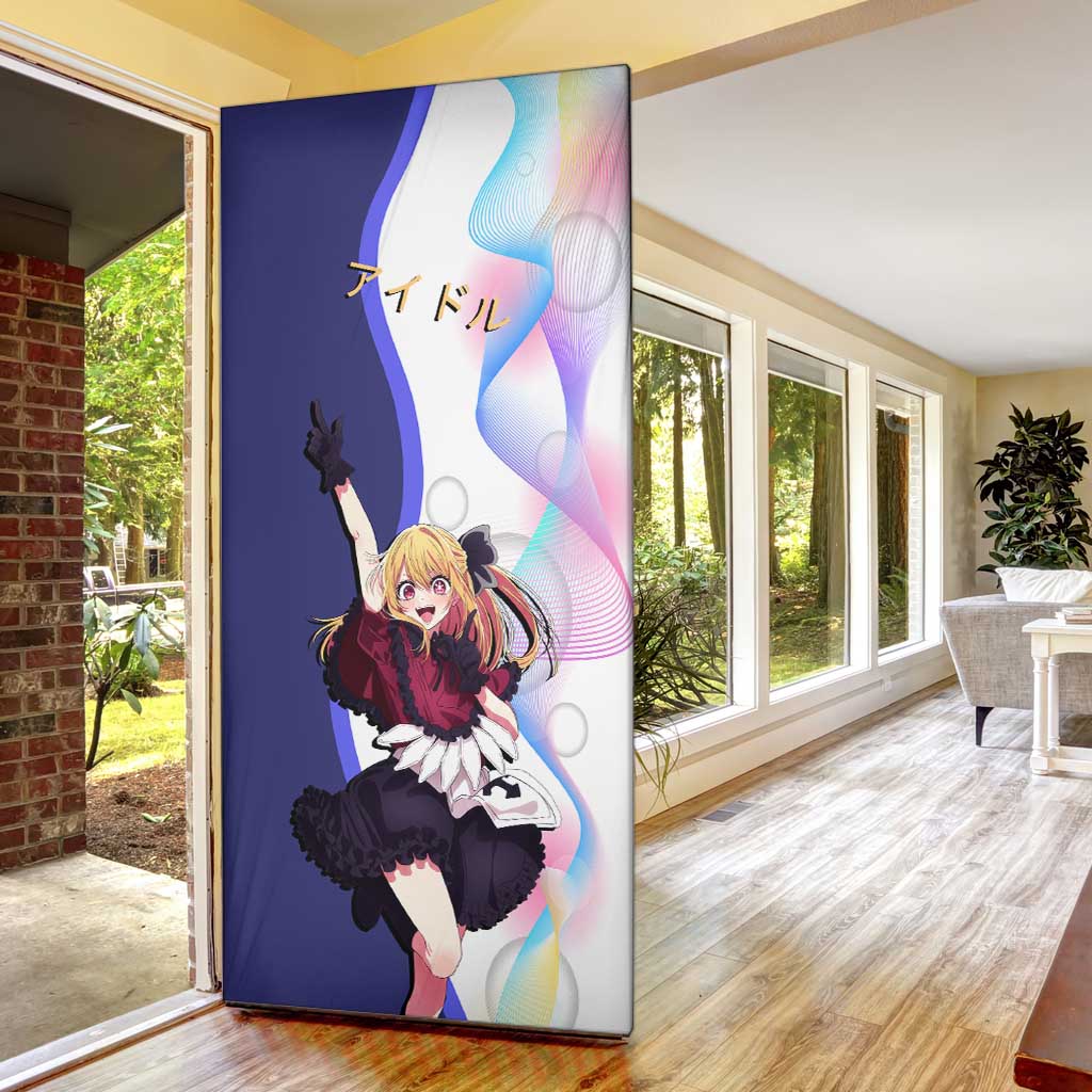 Ruby Hoshino Idol Door Cover Vibrant Idol Anime Style