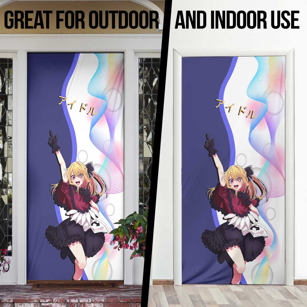 Ruby Hoshino Idol Door Cover Vibrant Idol Anime Style