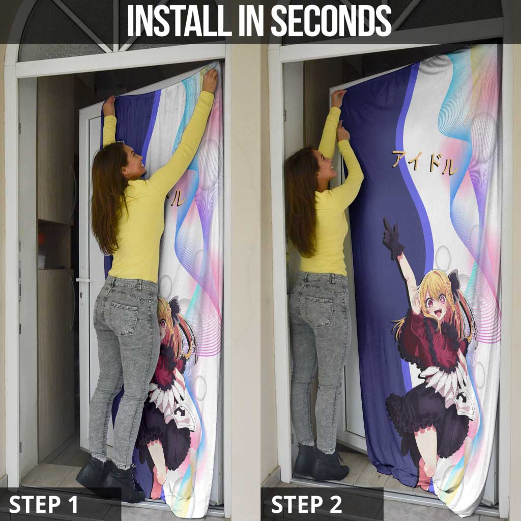 Ruby Hoshino Idol Door Cover Vibrant Idol Anime Style