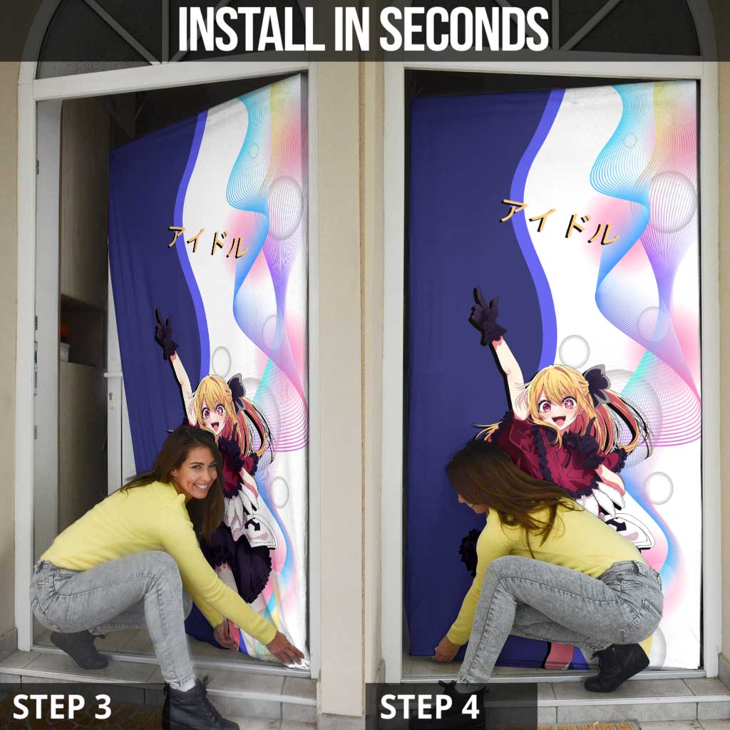 Ruby Hoshino Idol Door Cover Vibrant Idol Anime Style