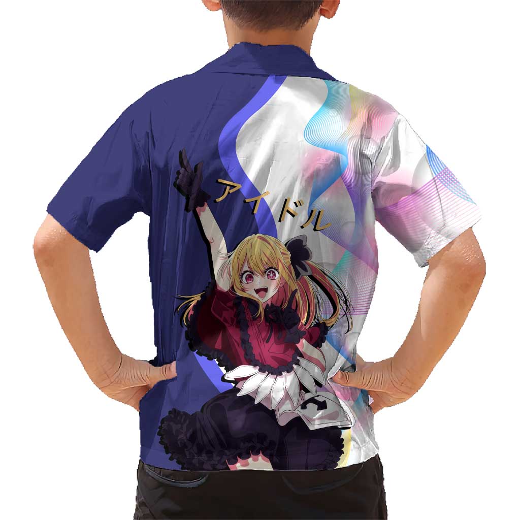Ruby Hoshino Idol Family Matching Long Sleeve Bodycon Dress and Hawaiian Shirt Vibrant Idol Anime Style