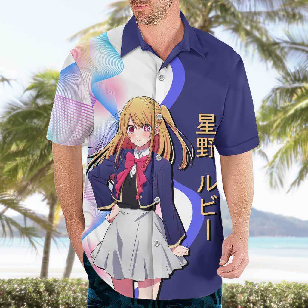 Ruby Hoshino Idol Hawaiian Shirt Vibrant Idol Anime Style