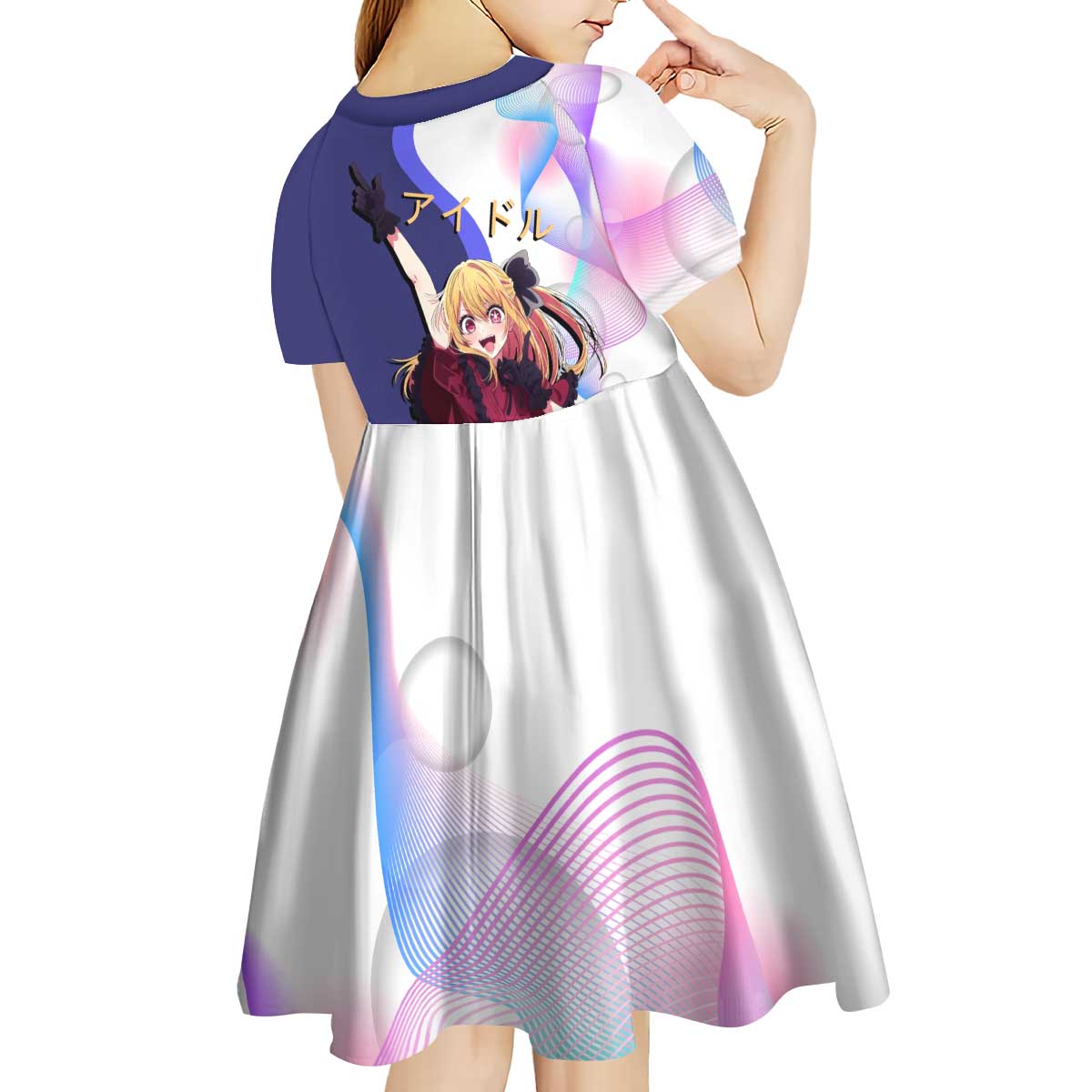 Ruby Hoshino Idol Kid Short Sleeve Dress Vibrant Idol Anime Style