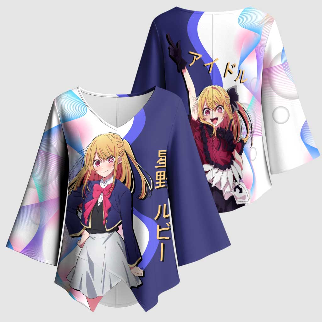 Ruby Hoshino Idol Kimono Sleeve Blouse Vibrant Idol Anime Style
