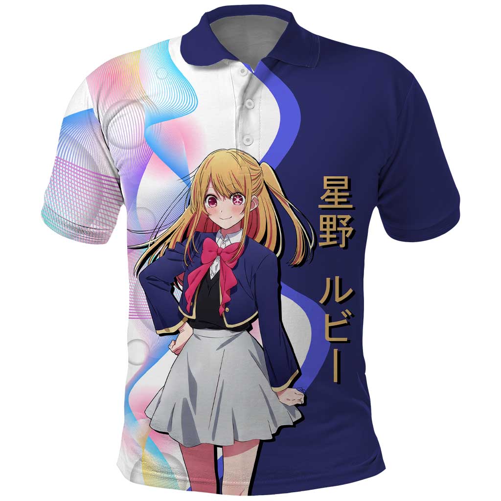 Ruby Hoshino Idol Polo Shirt Vibrant Idol Anime Style
