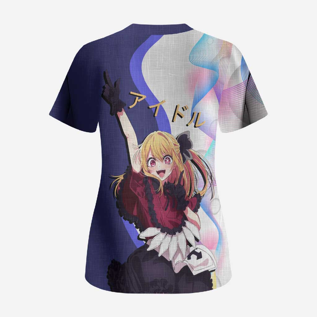 Ruby Hoshino Idol Scrub Top Vibrant Idol Anime Style