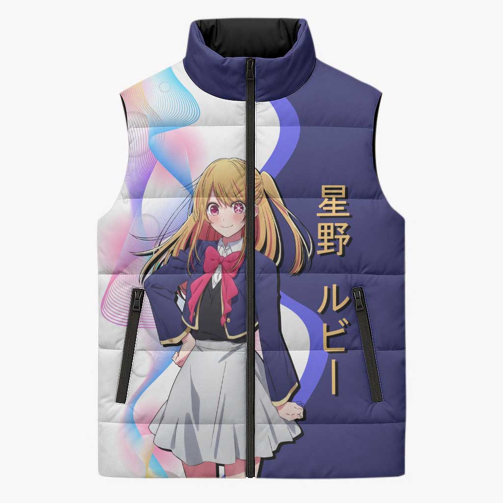 Ruby Hoshino Idol Sleeveless Puffer Jacket Vibrant Idol Anime Style