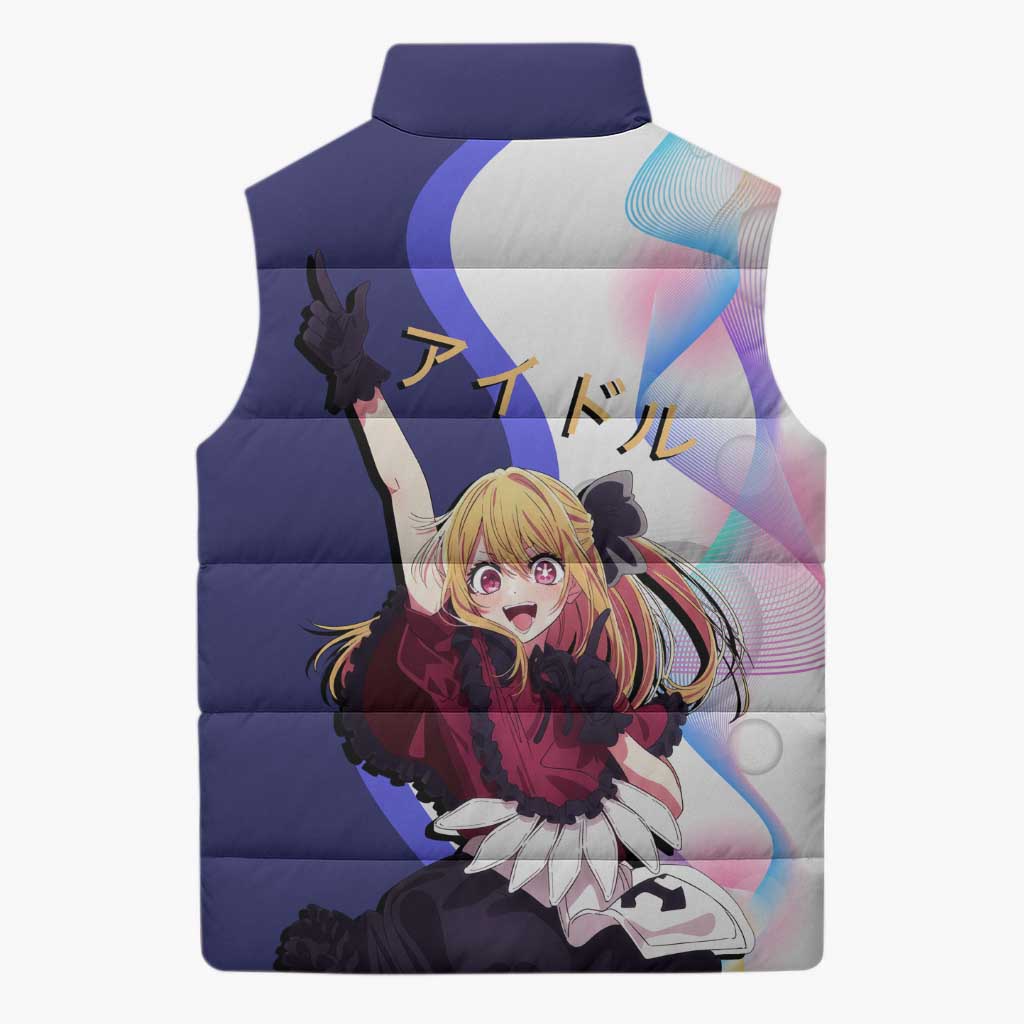 Ruby Hoshino Idol Sleeveless Puffer Jacket Vibrant Idol Anime Style