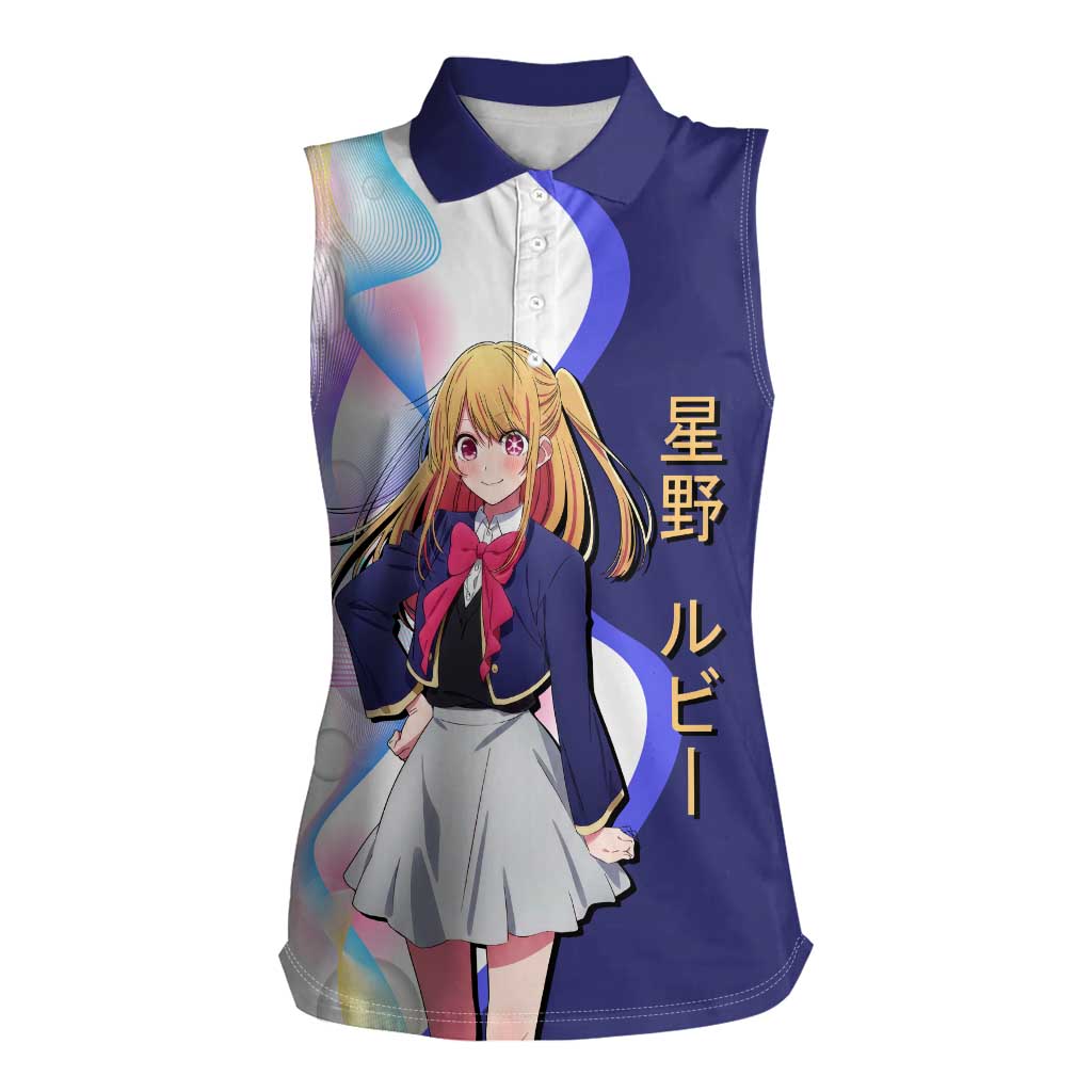 Ruby Hoshino Idol Women Sleeveless Polo Shirt Vibrant Idol Anime Style