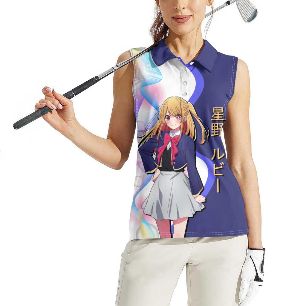 Ruby Hoshino Idol Women Sleeveless Polo Shirt Vibrant Idol Anime Style