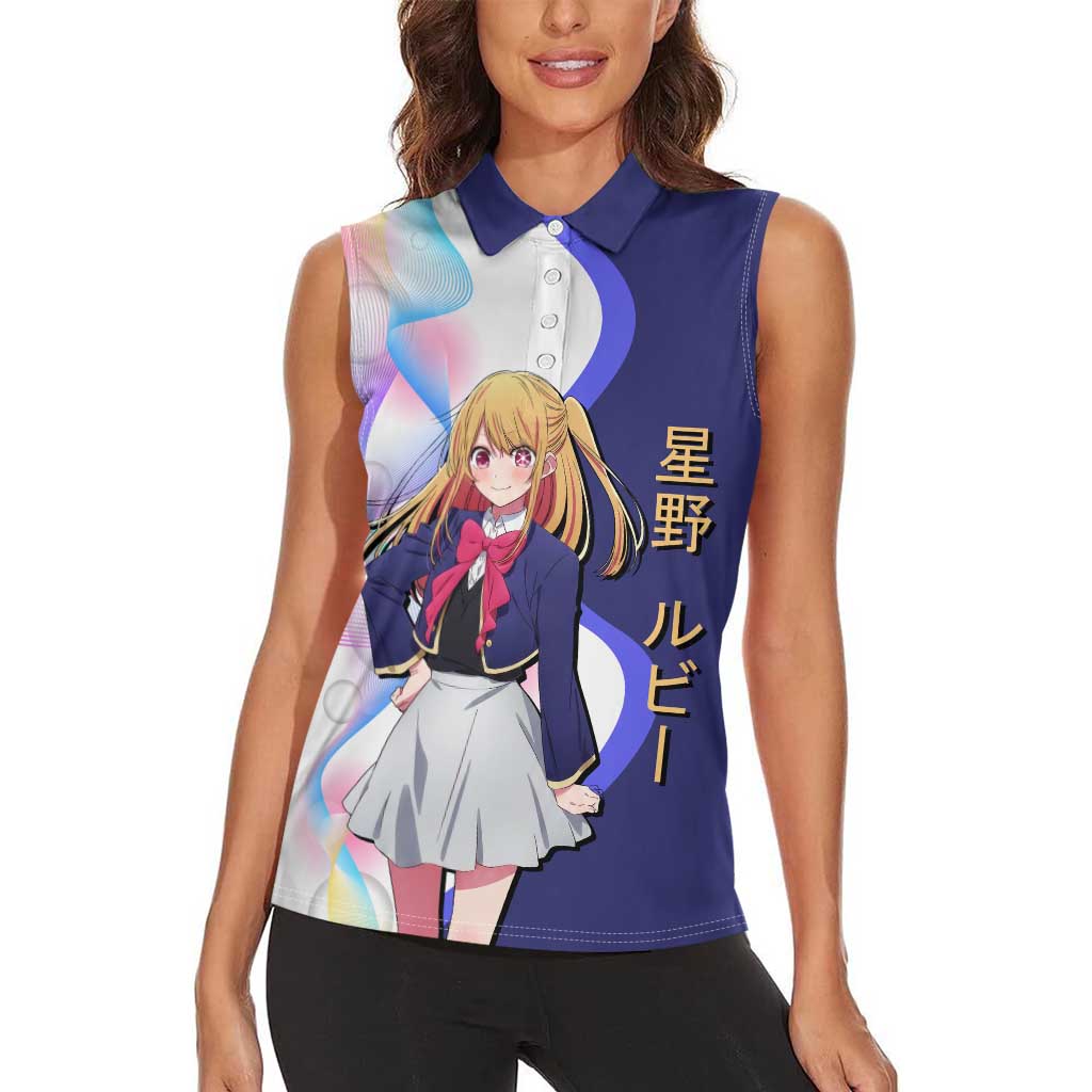 Ruby Hoshino Idol Women Sleeveless Polo Shirt Vibrant Idol Anime Style