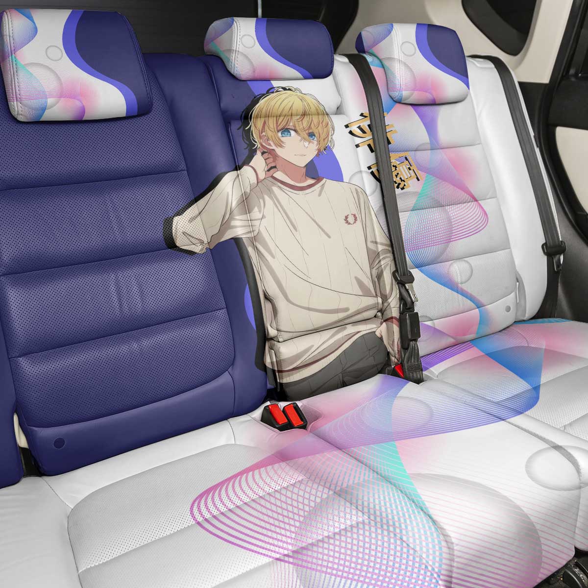Aquamarine Hoshino Back Car Seat Cover Stylish Idol Anime Aesthetic