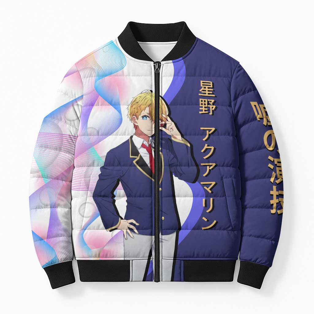 Aquamarine Hoshino Bomber Puffer Jacket Stylish Idol Anime Aesthetic