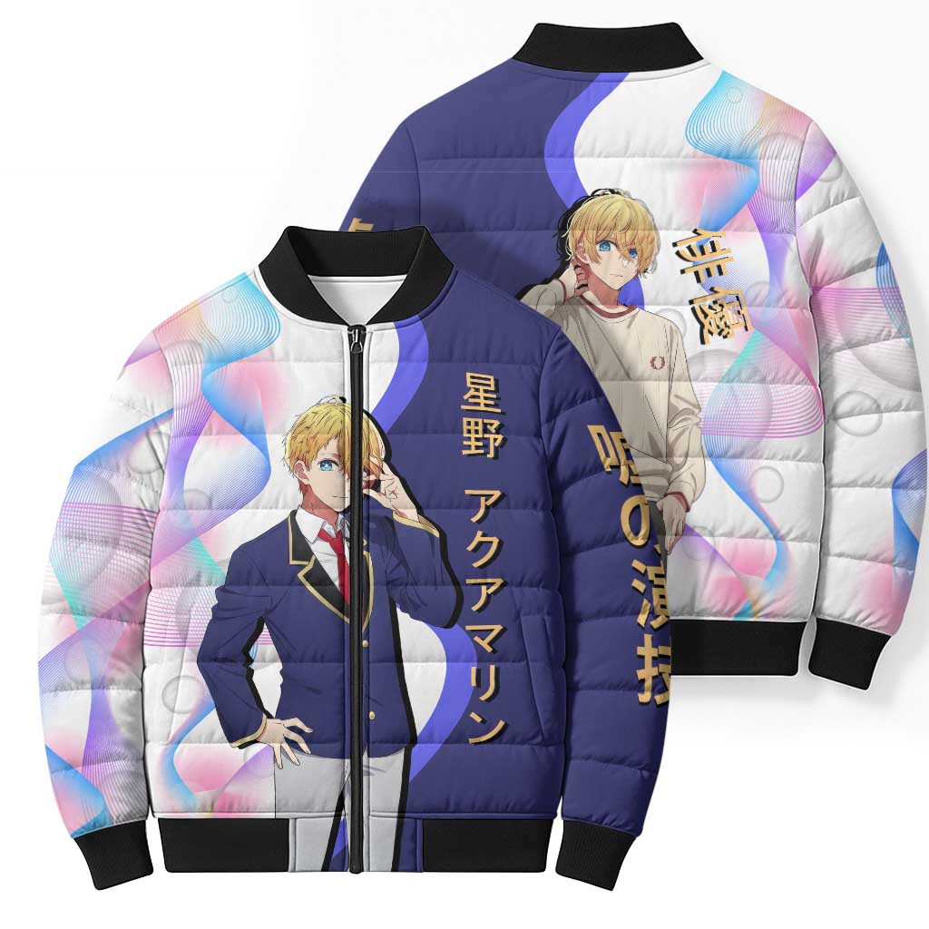 Aquamarine Hoshino Bomber Puffer Jacket Stylish Idol Anime Aesthetic
