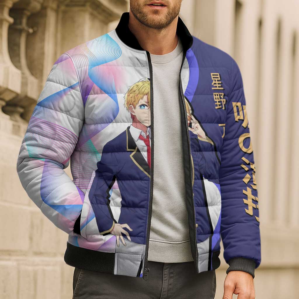 Aquamarine Hoshino Bomber Puffer Jacket Stylish Idol Anime Aesthetic