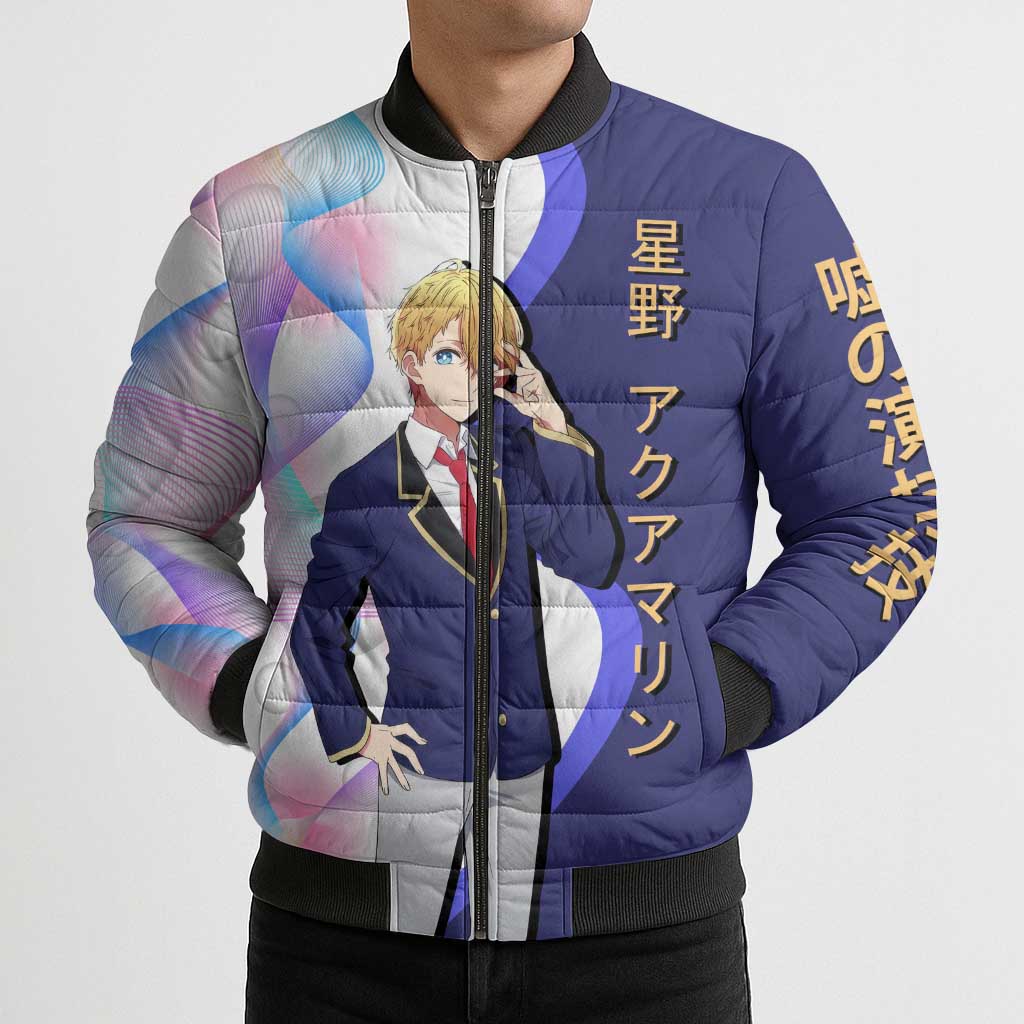 Aquamarine Hoshino Bomber Puffer Jacket Stylish Idol Anime Aesthetic