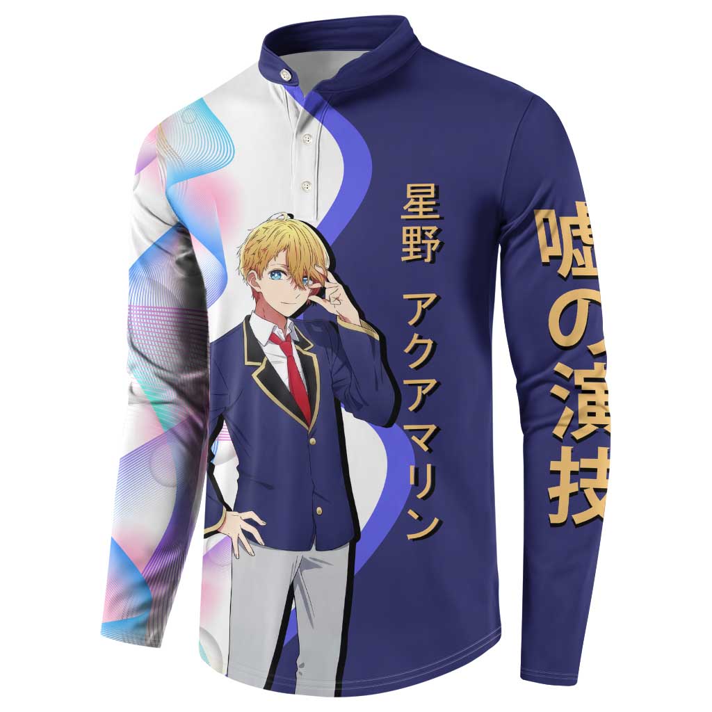 Aquamarine Hoshino Button Sweatshirt Stylish Idol Anime Aesthetic