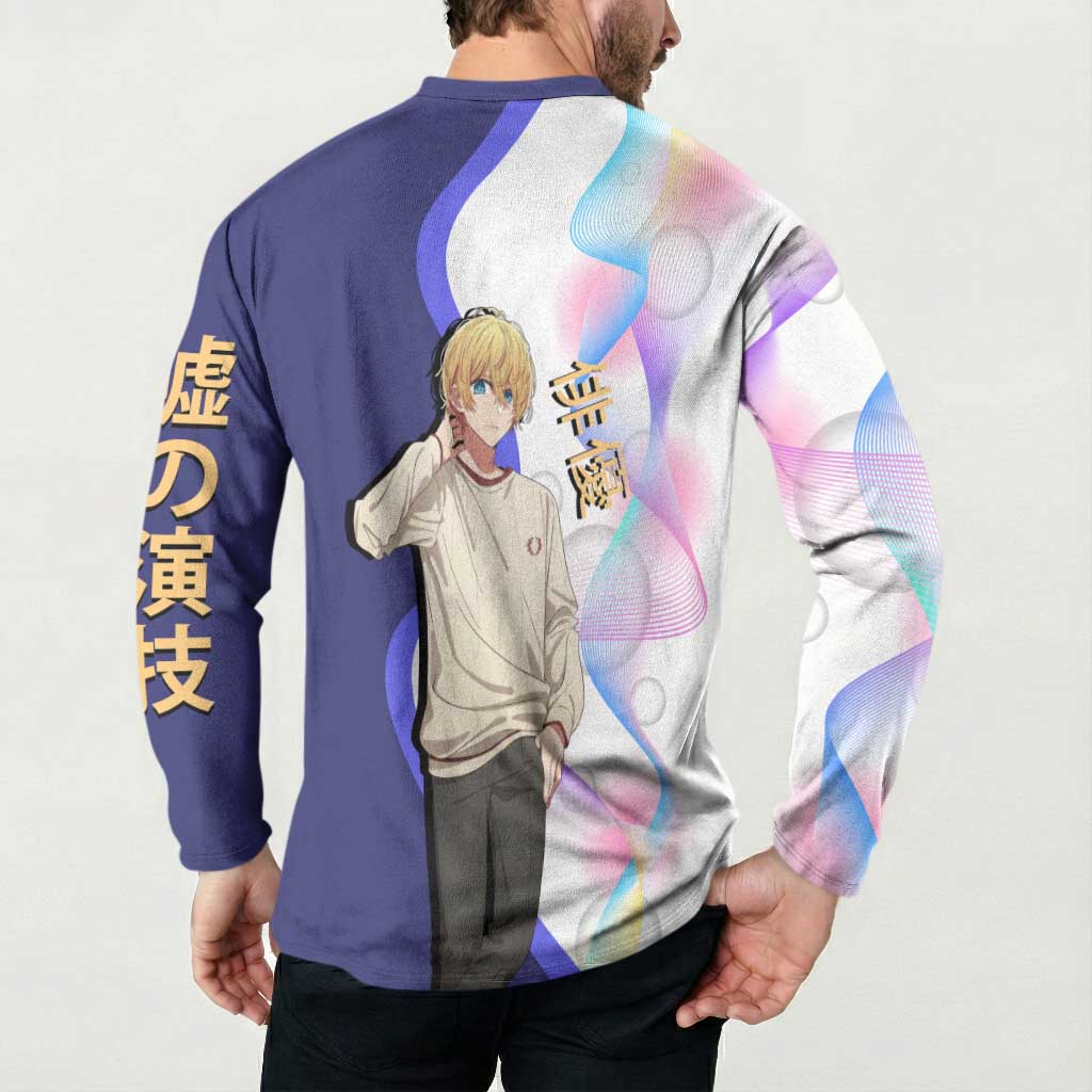 Aquamarine Hoshino Button Sweatshirt Stylish Idol Anime Aesthetic