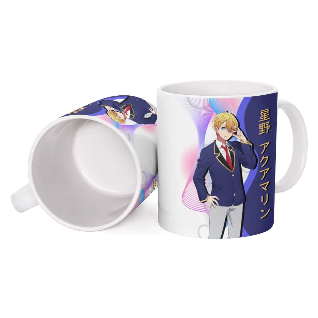 Aquamarine Hoshino Ceramic Mug Stylish Idol Anime Aesthetic