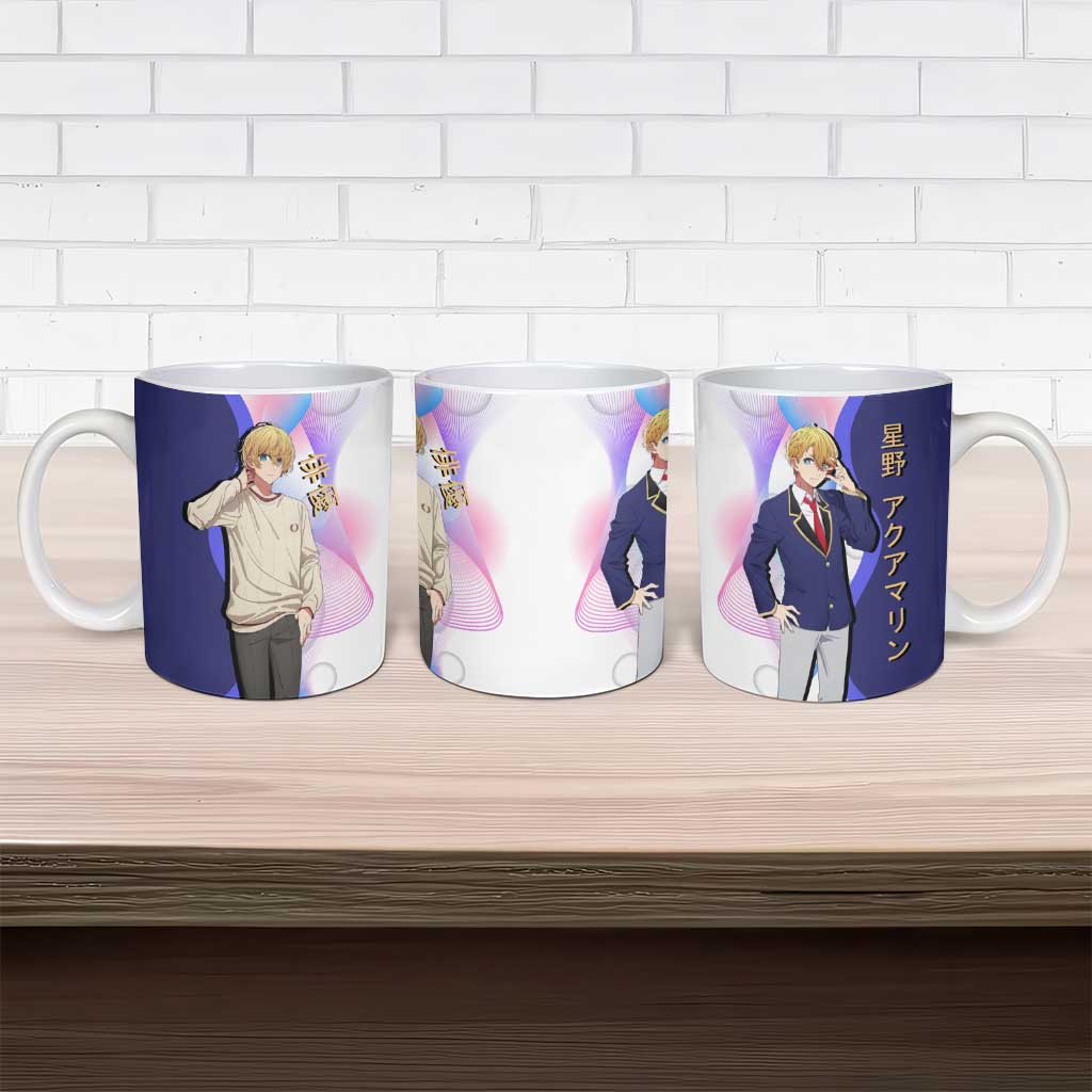 Aquamarine Hoshino Ceramic Mug Stylish Idol Anime Aesthetic
