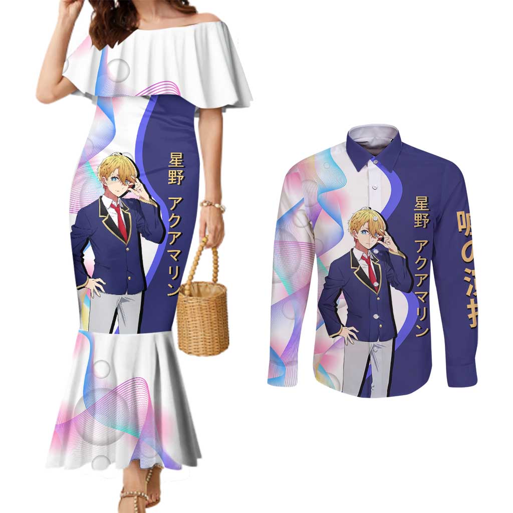 Aquamarine Hoshino Couples Matching Mermaid Dress and Long Sleeve Button Shirt Stylish Idol Anime Aesthetic