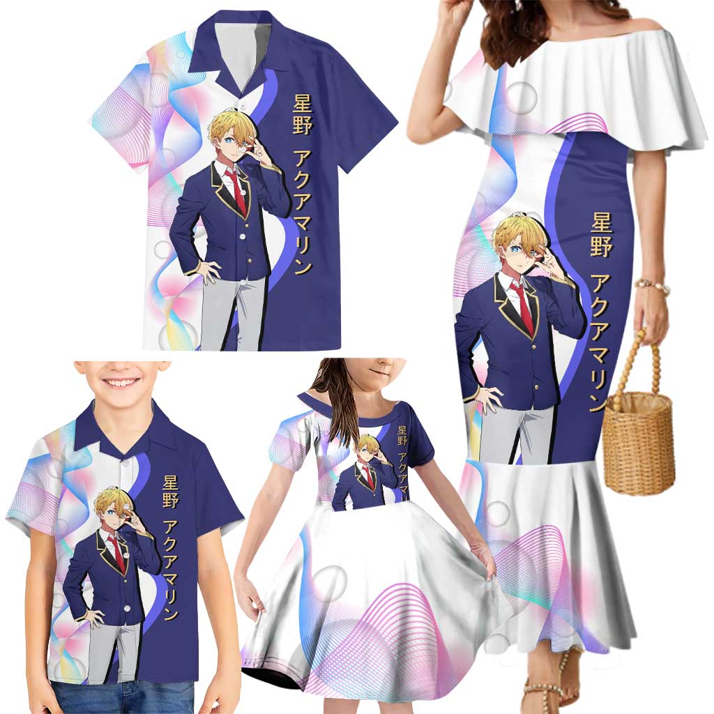 Aquamarine Hoshino Family Matching Mermaid Dress and Hawaiian Shirt Stylish Idol Anime Aesthetic