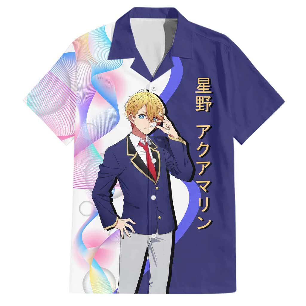 Aquamarine Hoshino Family Matching Puletasi and Hawaiian Shirt Stylish Idol Anime Aesthetic