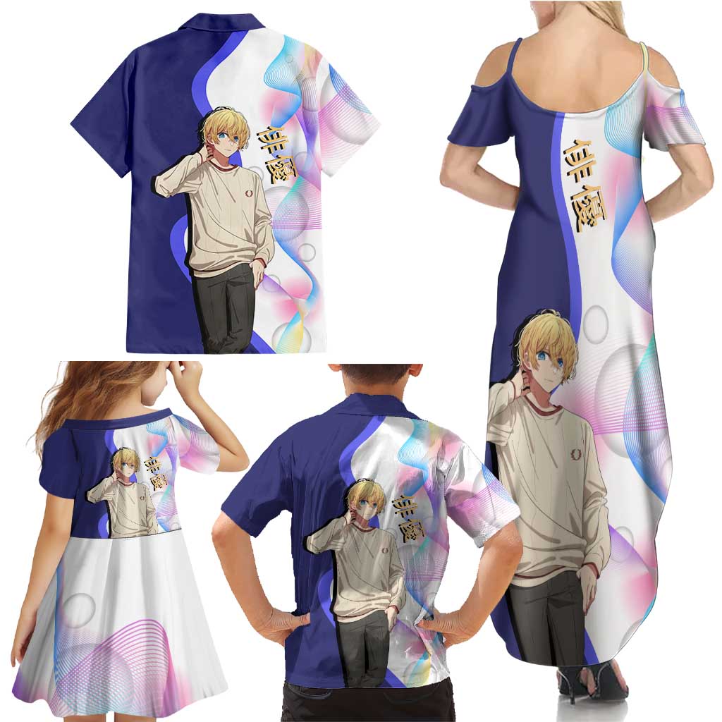 Aquamarine Hoshino Family Matching Summer Maxi Dress and Hawaiian Shirt Stylish Idol Anime Aesthetic