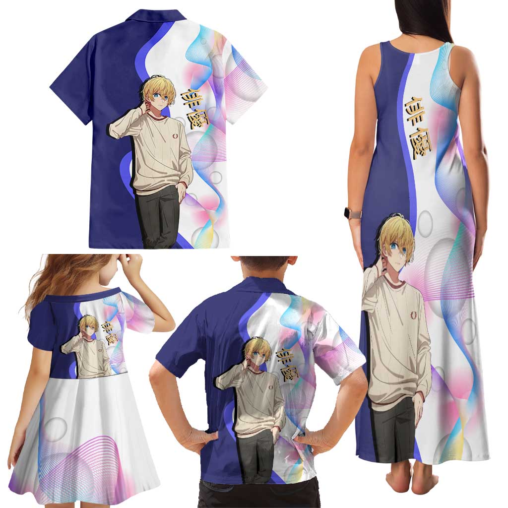 Aquamarine Hoshino Family Matching Tank Maxi Dress and Hawaiian Shirt Stylish Idol Anime Aesthetic