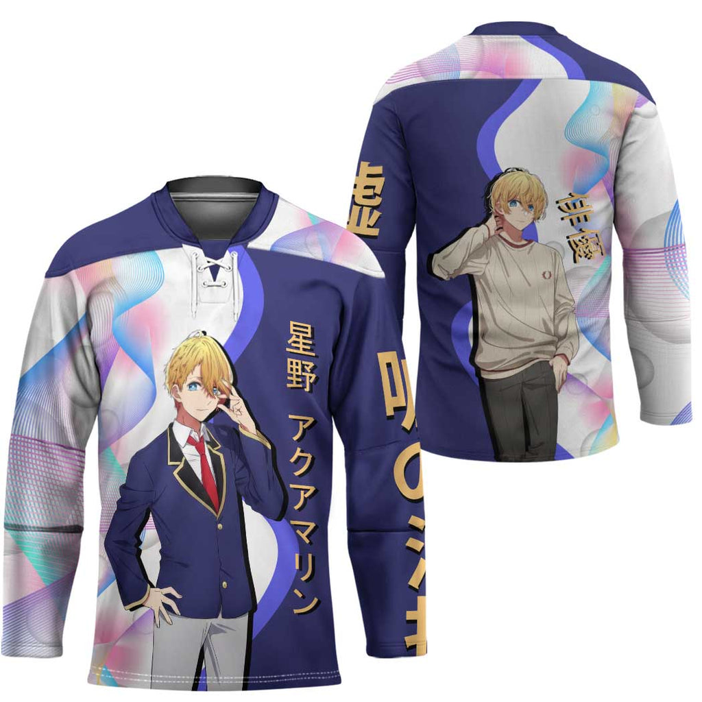 Aquamarine Hoshino Hockey Jersey Stylish Idol Anime Aesthetic