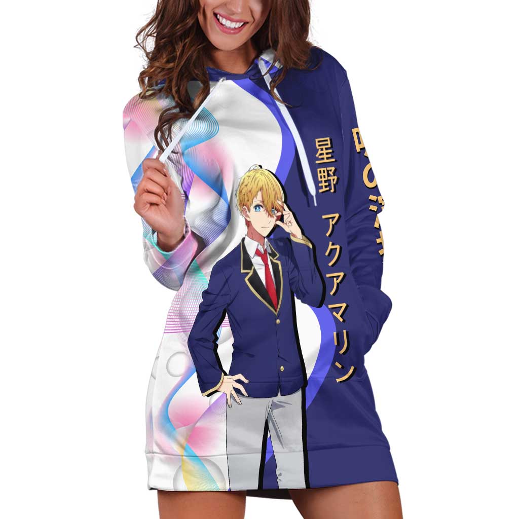 Aquamarine Hoshino Hoodie Dress Stylish Idol Anime Aesthetic