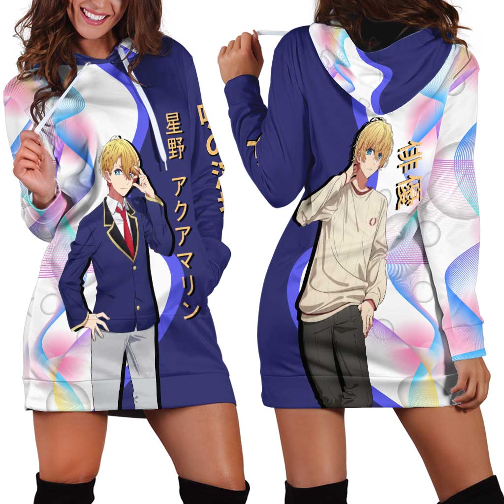 Aquamarine Hoshino Hoodie Dress Stylish Idol Anime Aesthetic