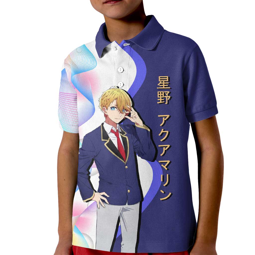 Aquamarine Hoshino Kid Polo Shirt Stylish Idol Anime Aesthetic