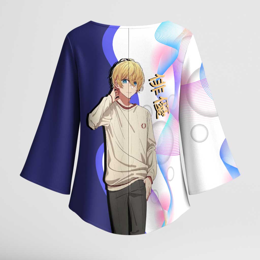 Aquamarine Hoshino Kimono Sleeve Blouse Stylish Idol Anime Aesthetic