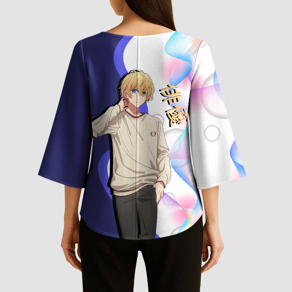 Aquamarine Hoshino Kimono Sleeve Blouse Stylish Idol Anime Aesthetic