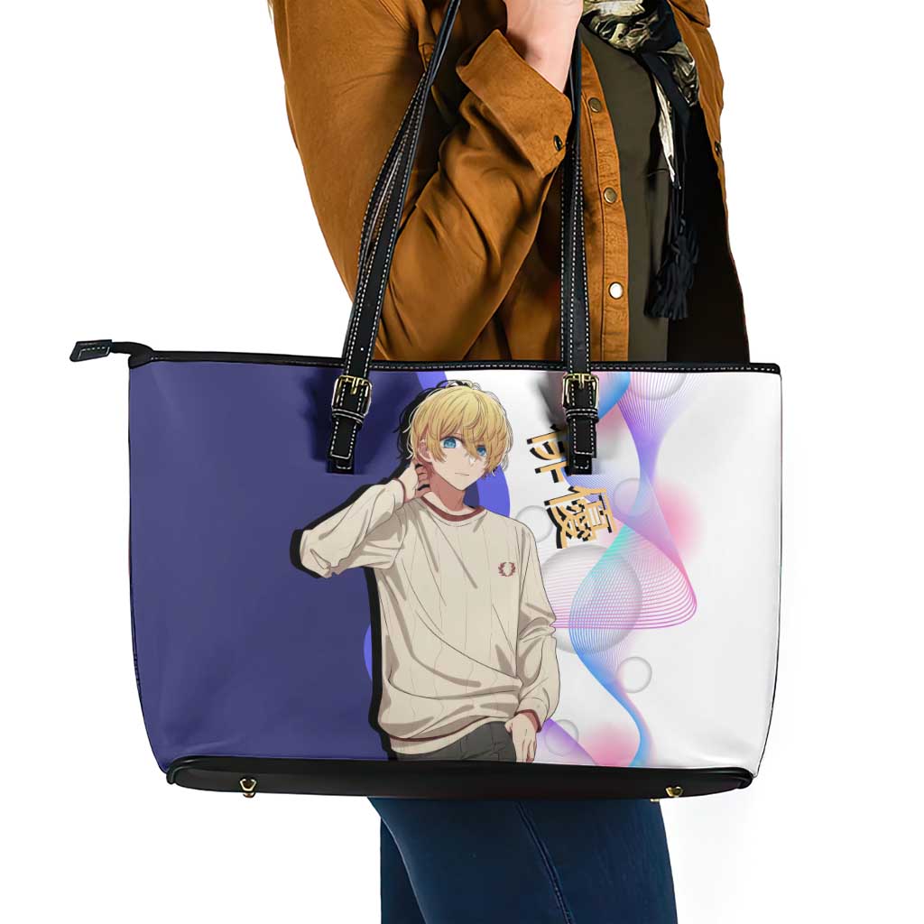 Aquamarine Hoshino Leather Tote Bag Stylish Idol Anime Aesthetic