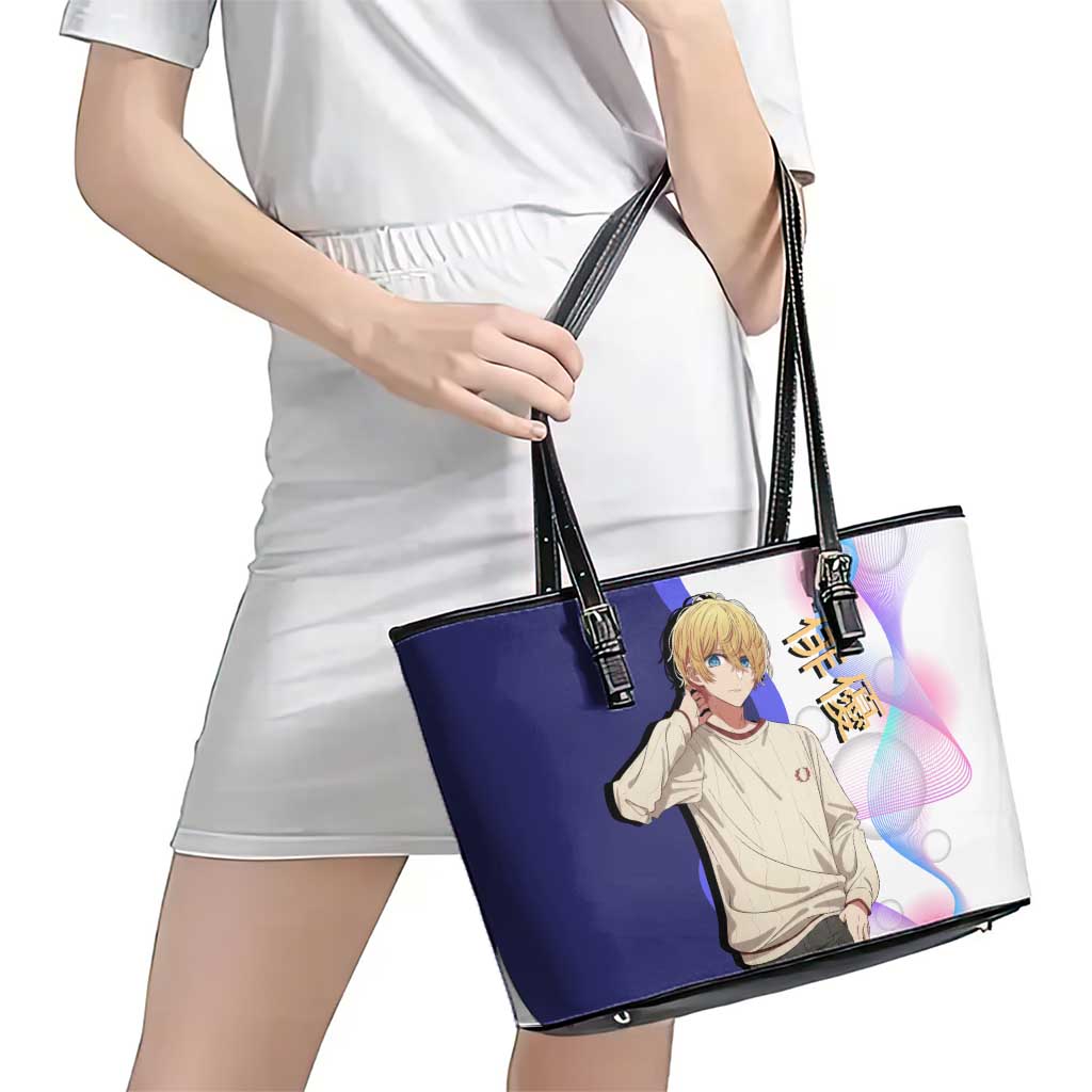 Aquamarine Hoshino Leather Tote Bag Stylish Idol Anime Aesthetic