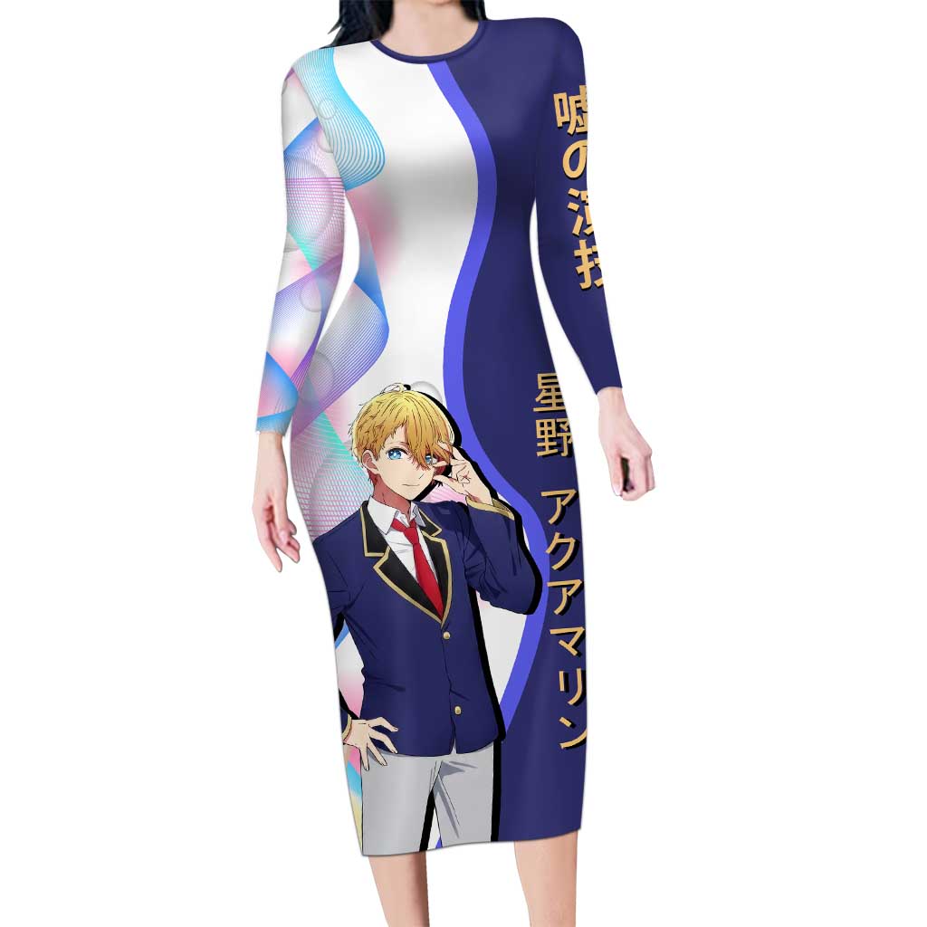 Aquamarine Hoshino Long Sleeve Bodycon Dress Stylish Idol Anime Aesthetic
