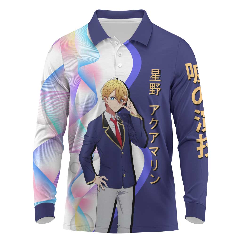 Aquamarine Hoshino Long Sleeve Polo Shirt Stylish Idol Anime Aesthetic