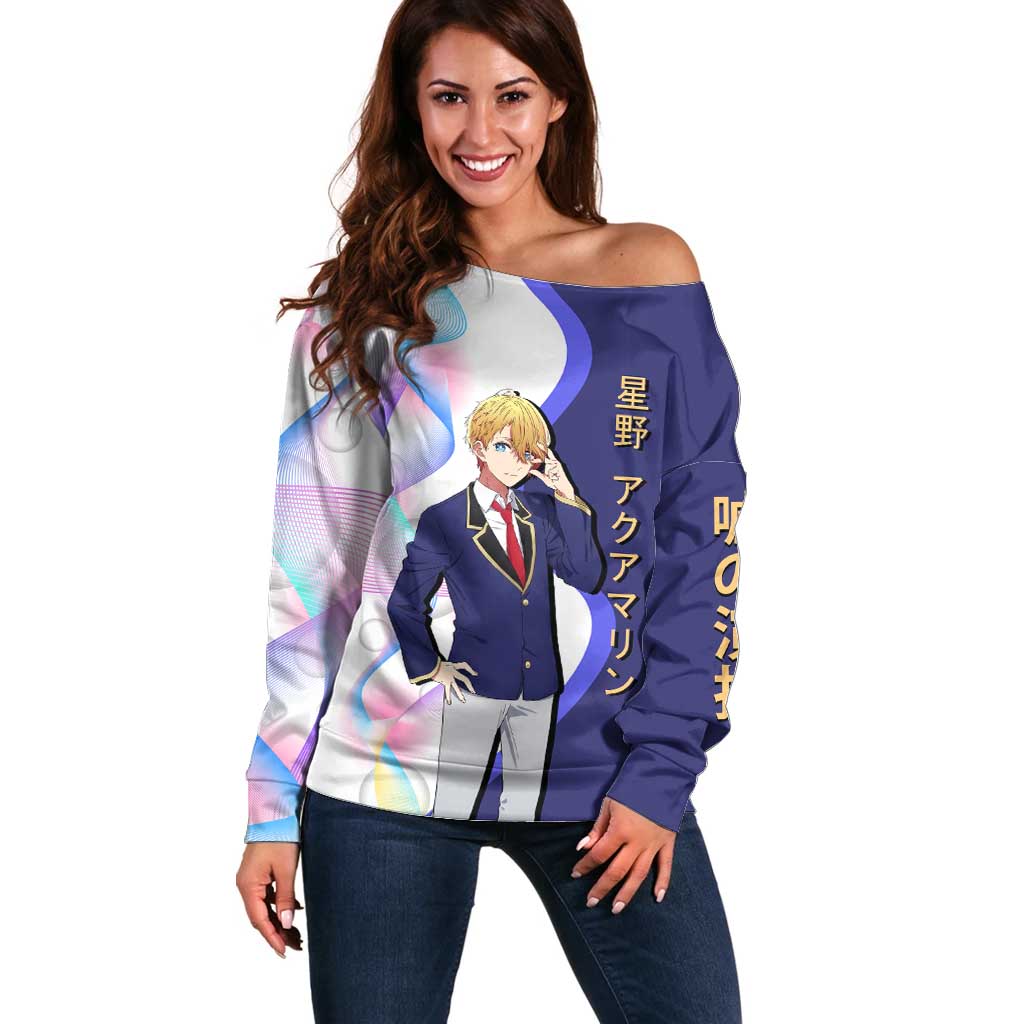 Aquamarine Hoshino Off Shoulder Sweater Stylish Idol Anime Aesthetic
